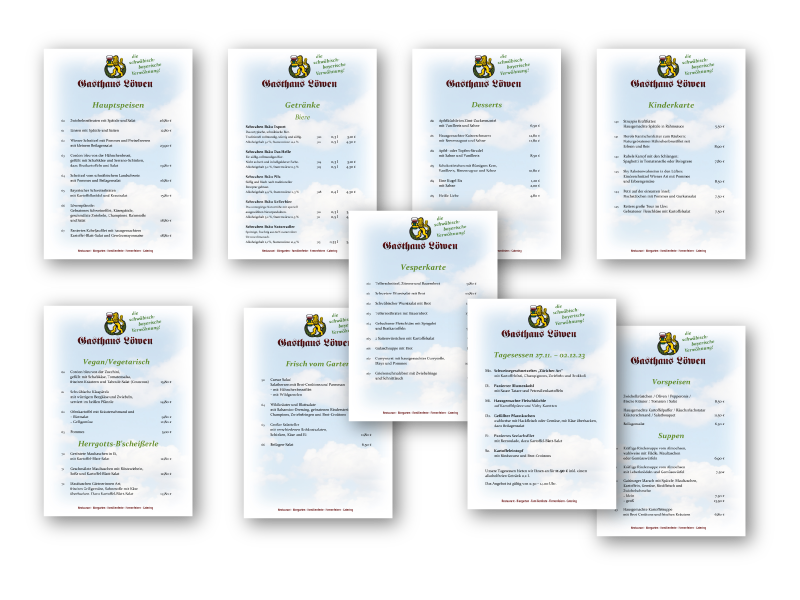 modus_vm Referenz Kommunikation Speisekarten für das Gasthaus Löwen