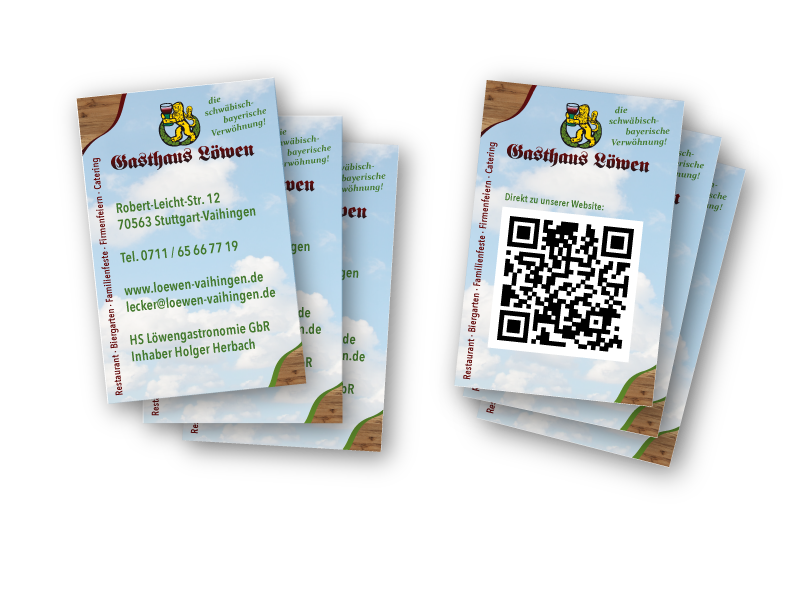 modus_vm Referenz Kommunikation Visitenkarten für das Gasthaus Löwen