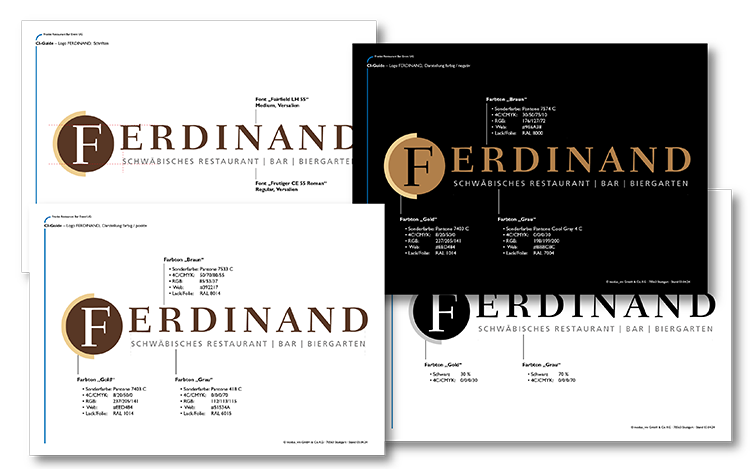 CI-Guide für das Restaurant Ferdinand auf der Waldau