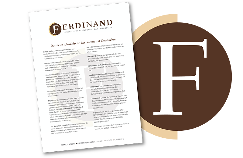 Entwicklung eines Storytelling für das Restaurant Ferdinand auf der Waldau