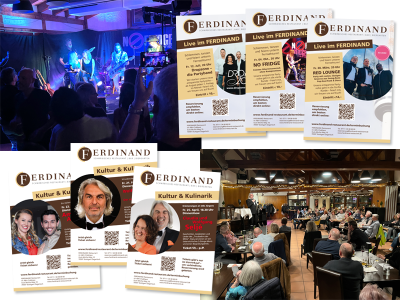 Eventkonzept für das schwäbische Restaurant Ferdinand in Stuttgart Degerloch
