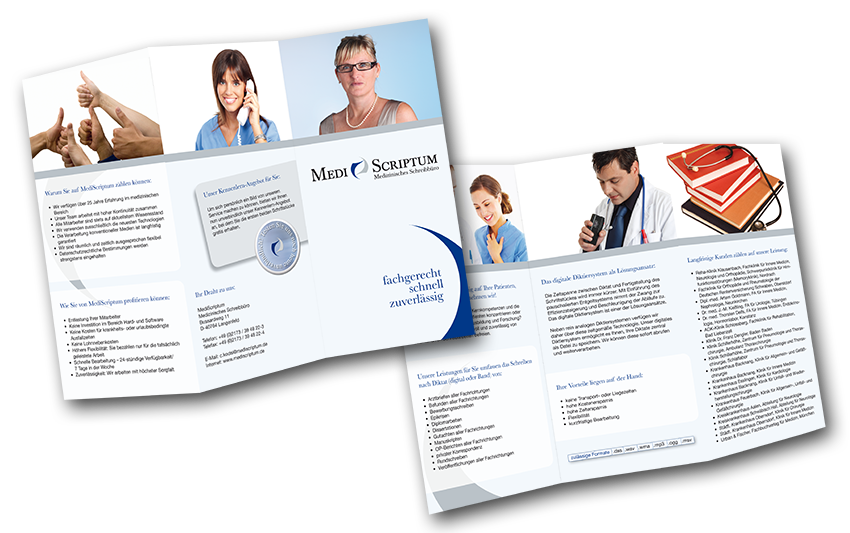 modus_vm Referenz Flyer – Medizinisches Schreibbüro