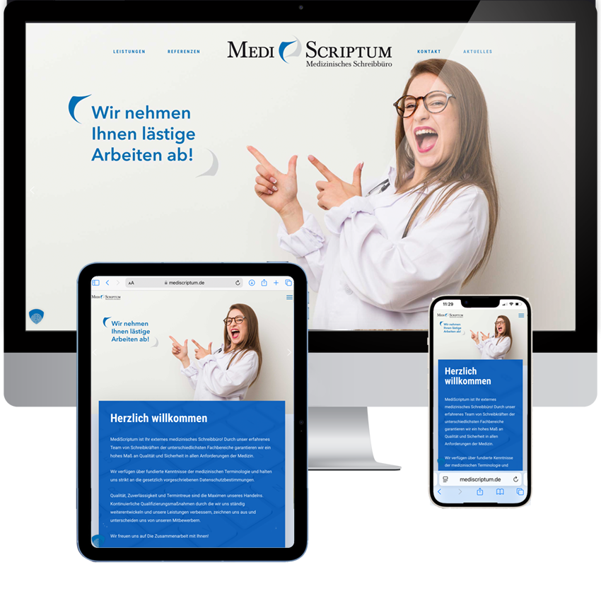modus_vm Referenz Website / Homepage – Medizinisches Schreibbüro
